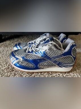 Bottega Veneta Silver and Blue Men’s Sneakers